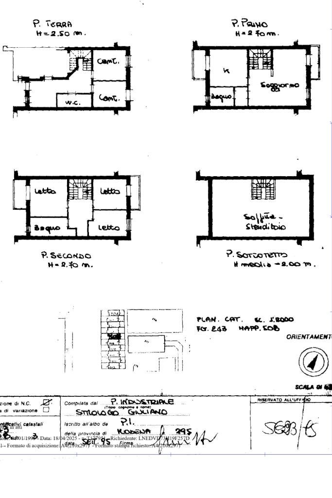 Terraced Villa Via A. Jori Lisiat, Modena (neighborhood Baggiovara) - floor plans 1