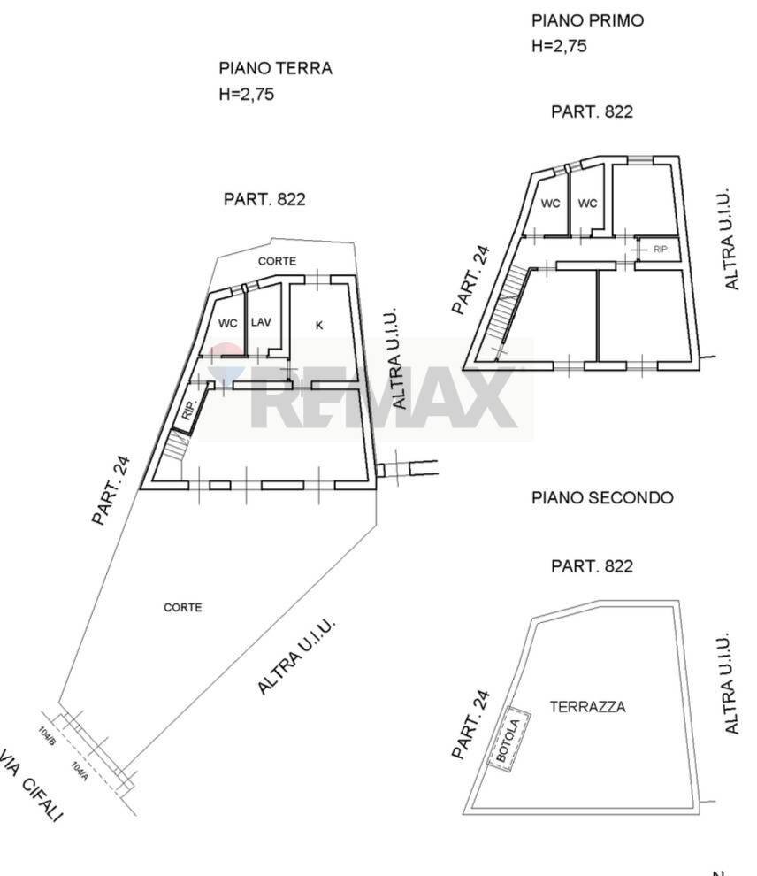 Pianta 2D - Casa indipendente Via Cifali
 
104/A-B, Catania - planimetria 1