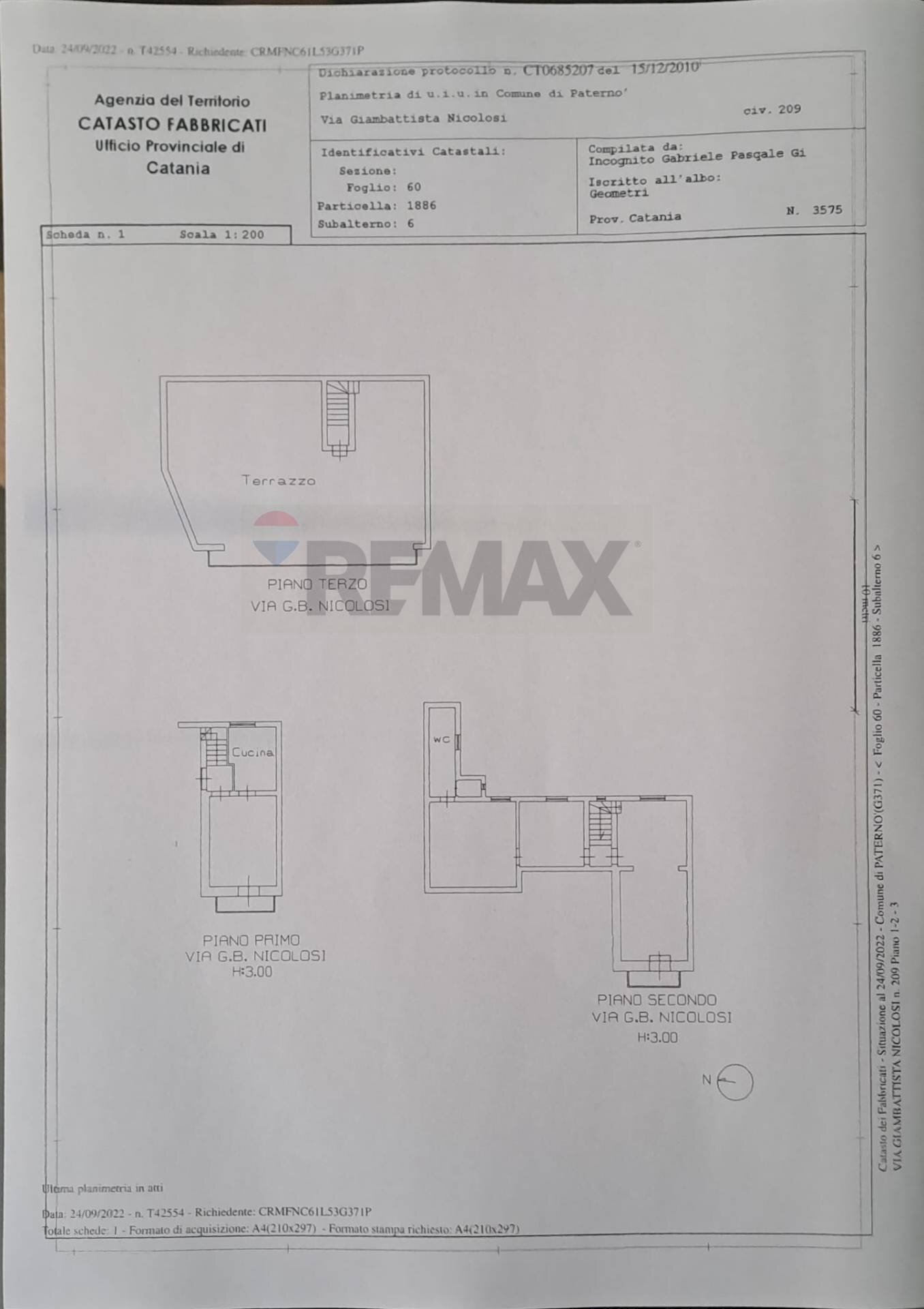 Pianta 2D - Quadrilocale via Giovan Battista Nicolosi
 
209, Paterno - planimetria 1