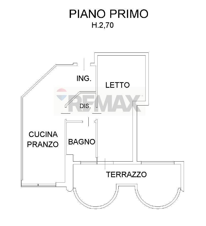 Pianta 2D - Two-room apartment Via Leonardo da Vinci
 
185, Badia Polesine - floor plans 1