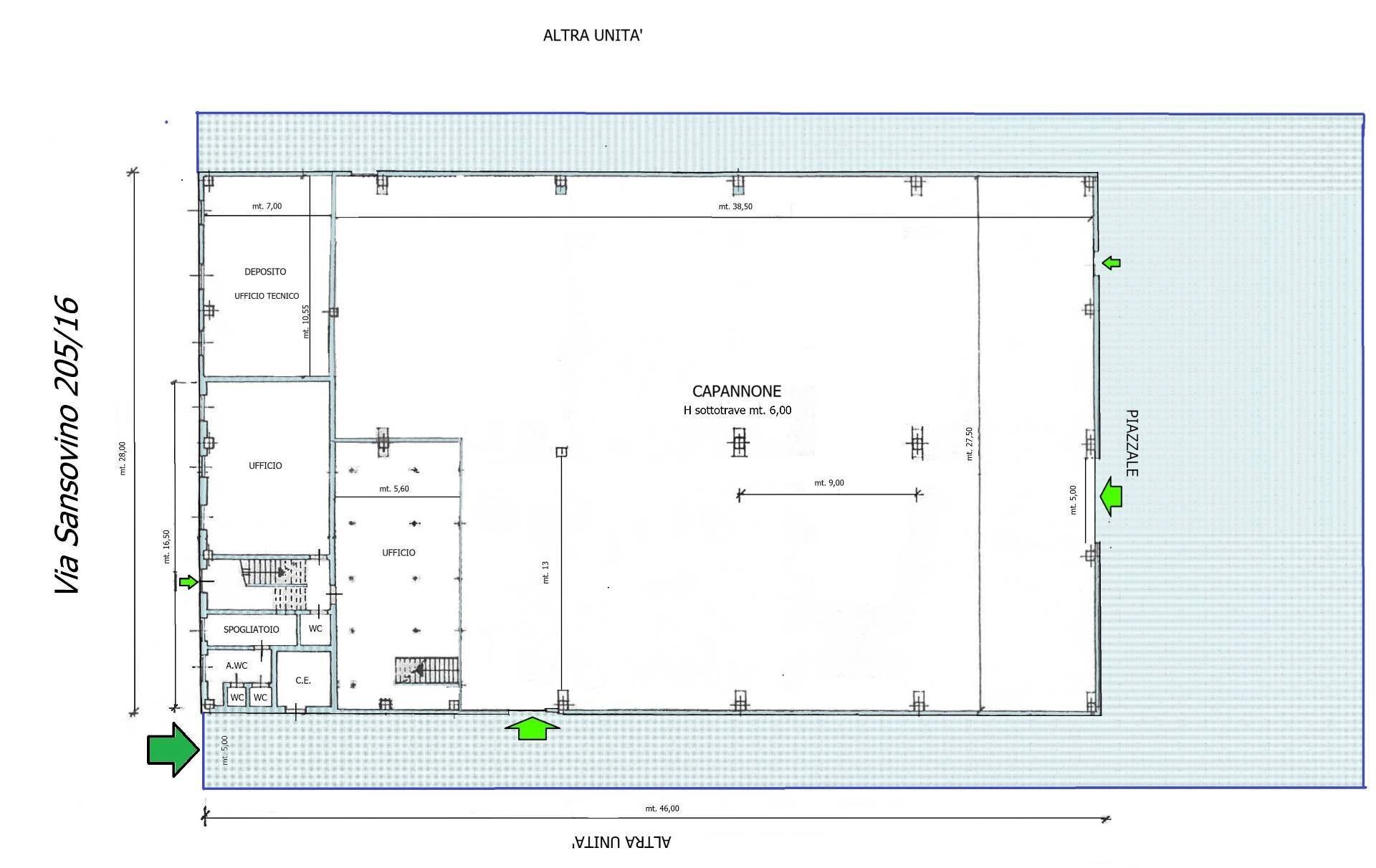 Foto 2 - Capannone Via Sansovino
 
205 int. 16, Torino - planimetria 1