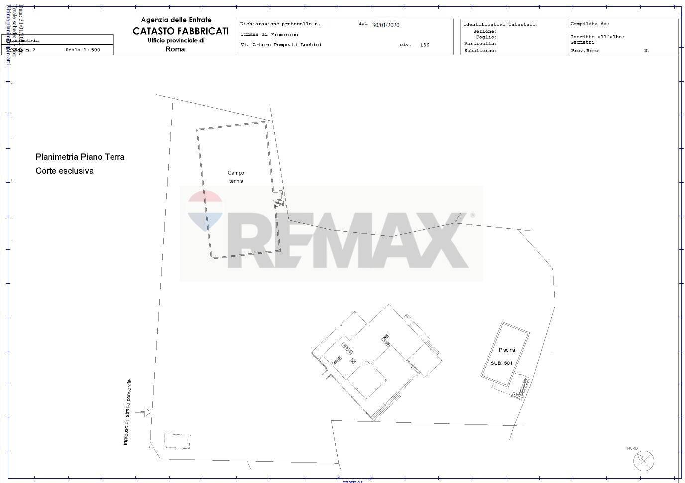 Pianta 2D - Villa Via Arturo Pompeato Luchini, Fiumicino - planimetria 1
