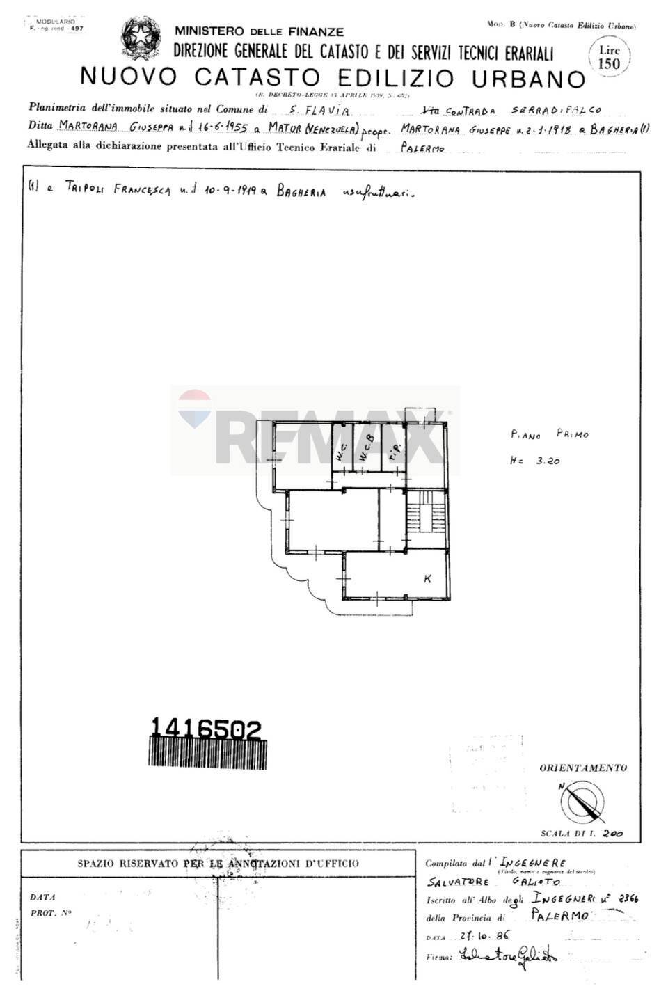Pianta 2D - Appartamento VIA COMUNALE RANTERIA
 
5, Santa Flavia - planimetria 1