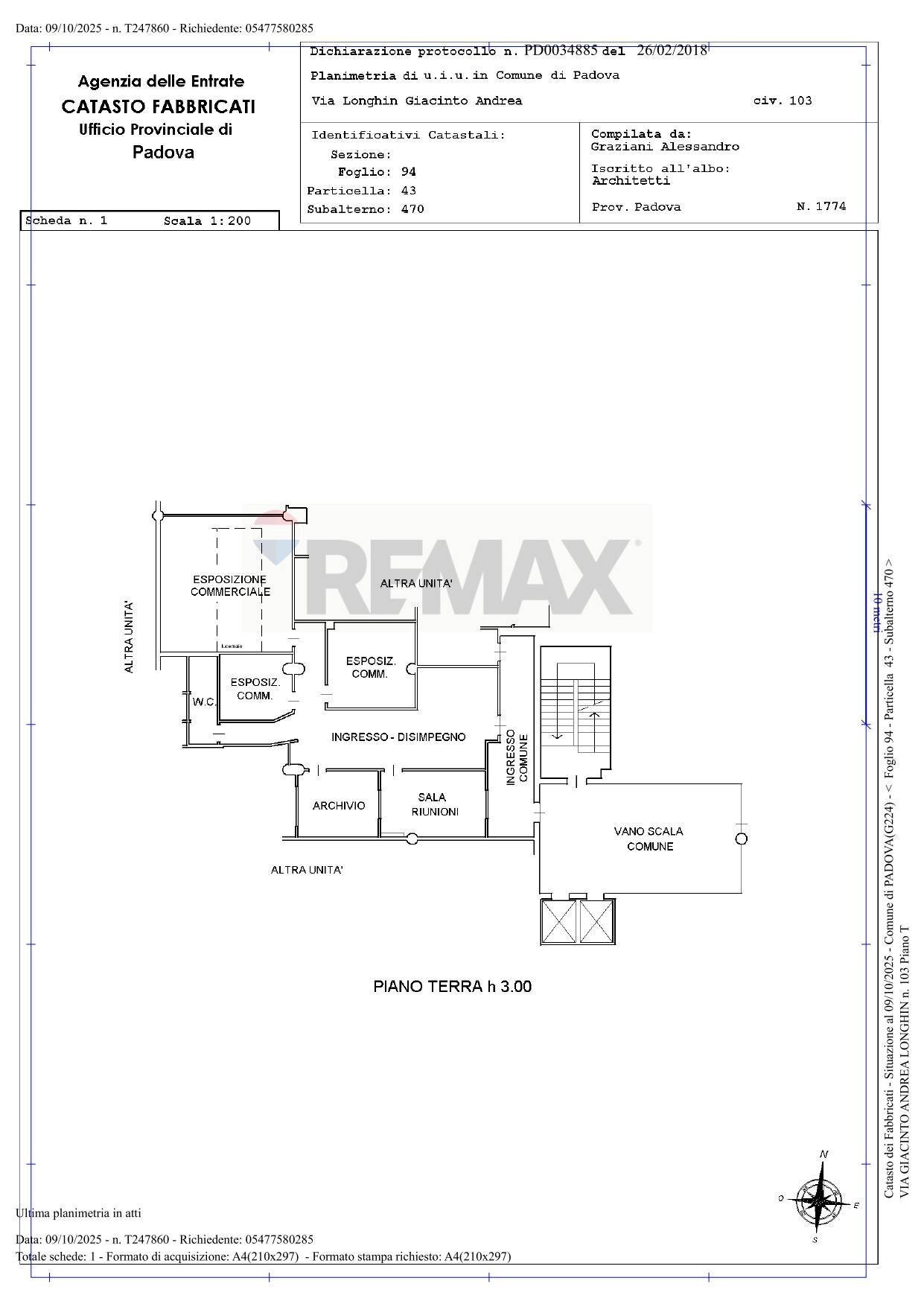 Pianta 2D - Ufficio Via Longhin
 
103, Padova - planimetria 1
