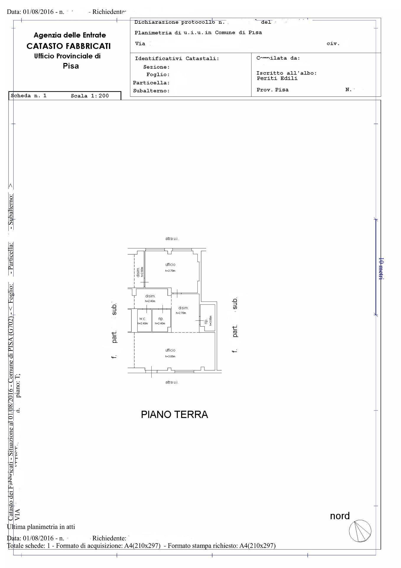 Foto 8 - Ufficio Viale Delle Piagge
 
50, Pisa - planimetria 1
