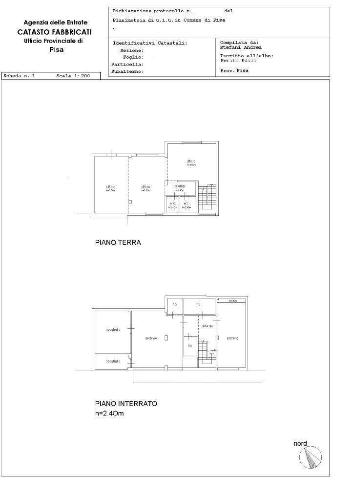 Foto 5 - Ufficio viale delle piagge
 
50, Pisa - planimetria 1