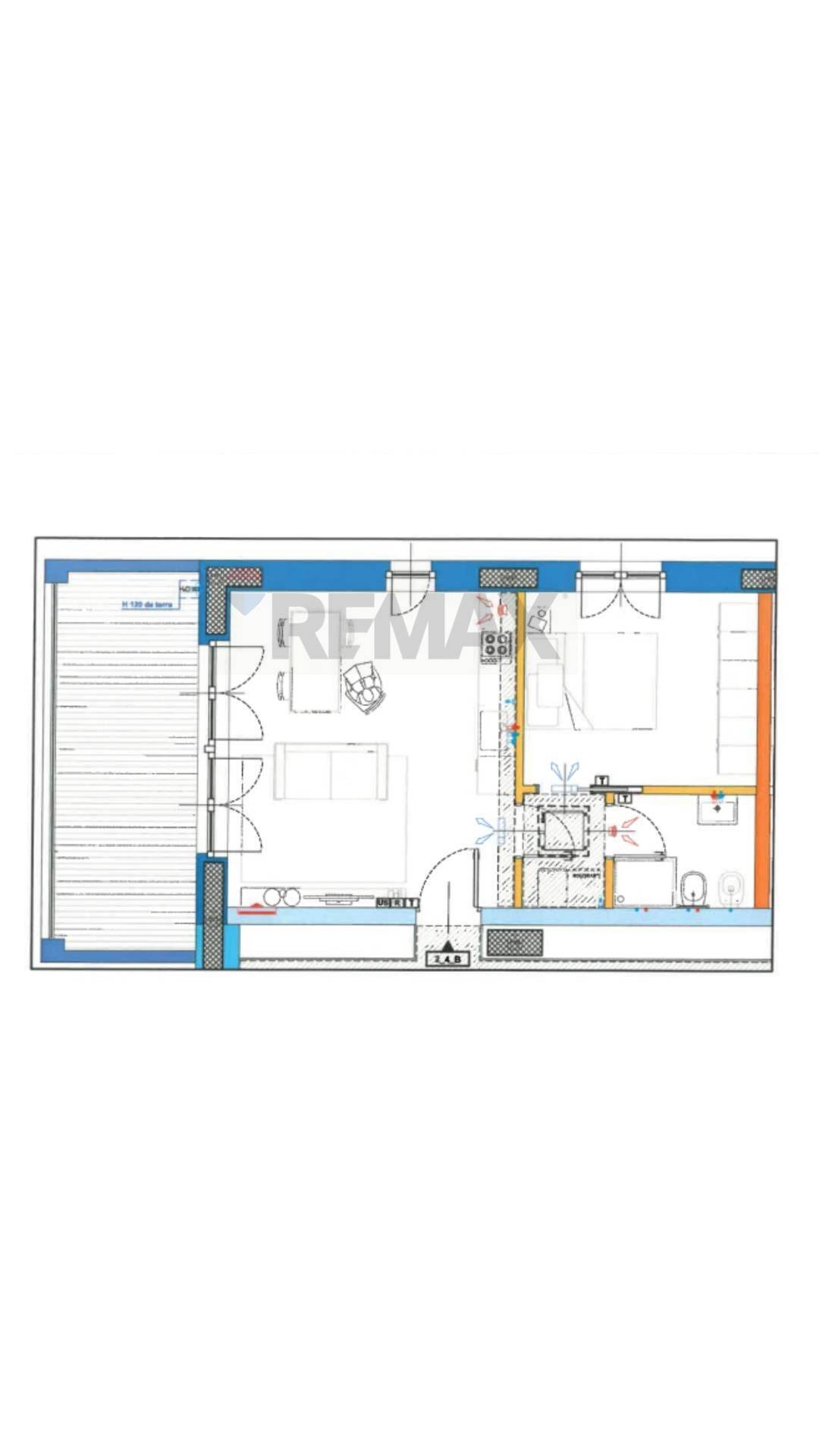 Pianta 2D - Bilocale Milano - planimetria 1