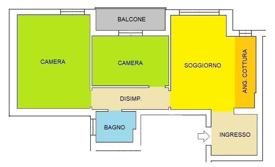 Foto 18 - Trilocale Via Beverora, Piacenza - planimetria 1