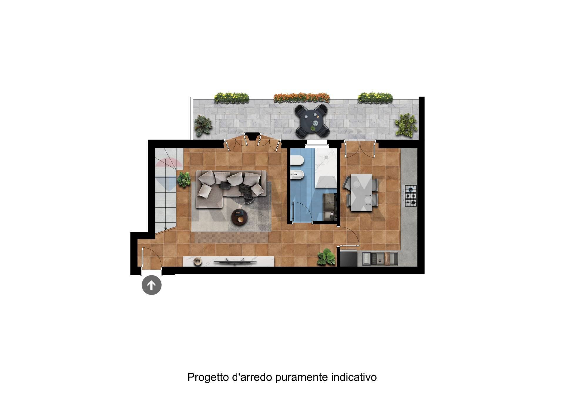 Pianta 3D - Trilocale Europa
 
1H, Grezzago - planimetria 1