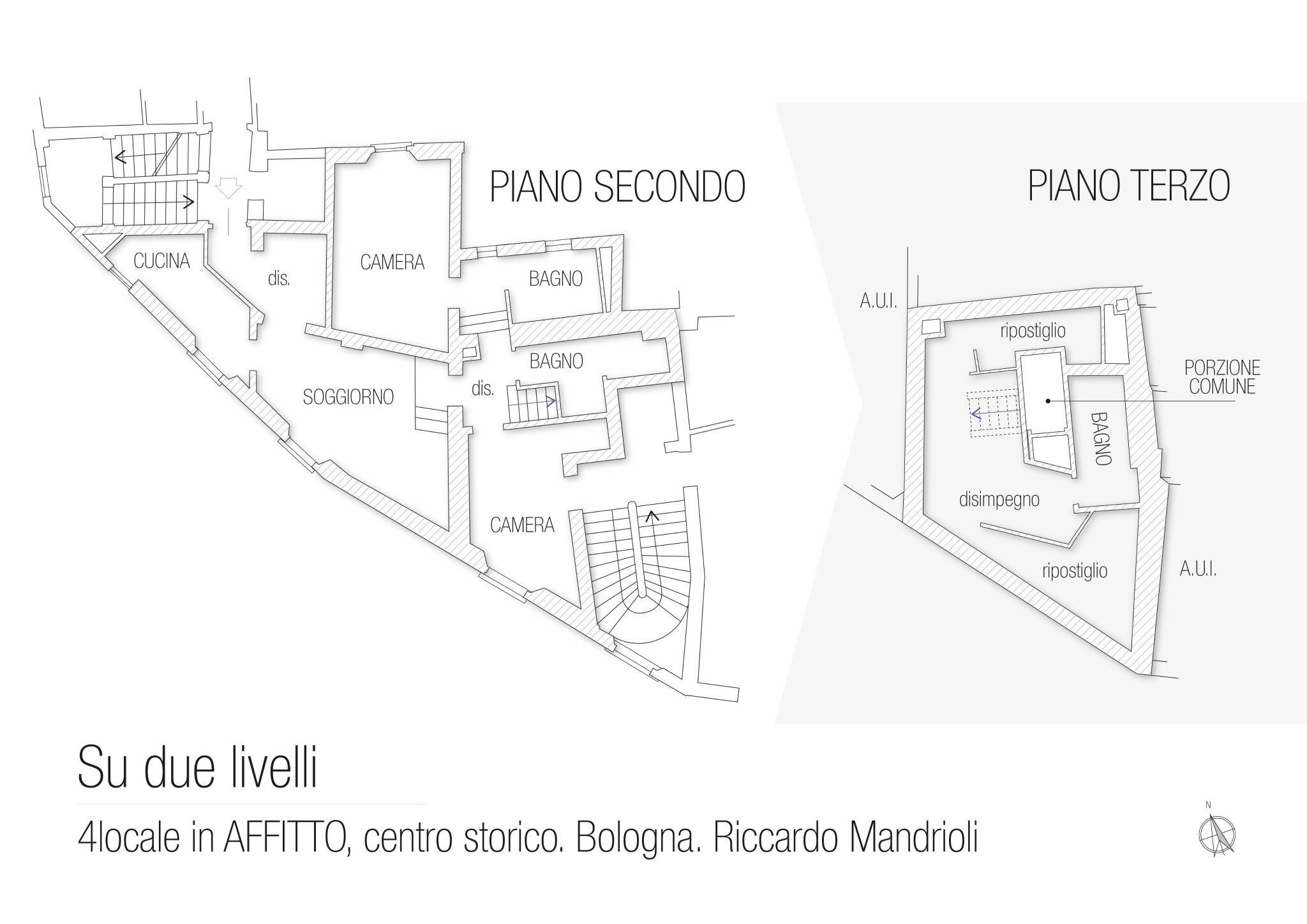 Quadrilocale via Massimo d'Azeglio, Bologna (zona Costa Saragozza) - planimetria 1