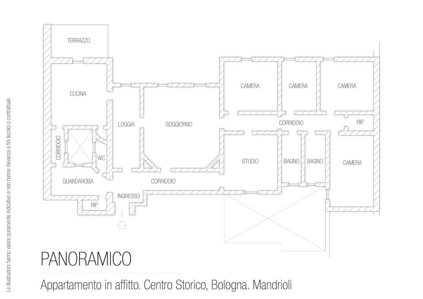 Attico strada Maggiore, Bologna (zona San Vitale) - planimetria 1