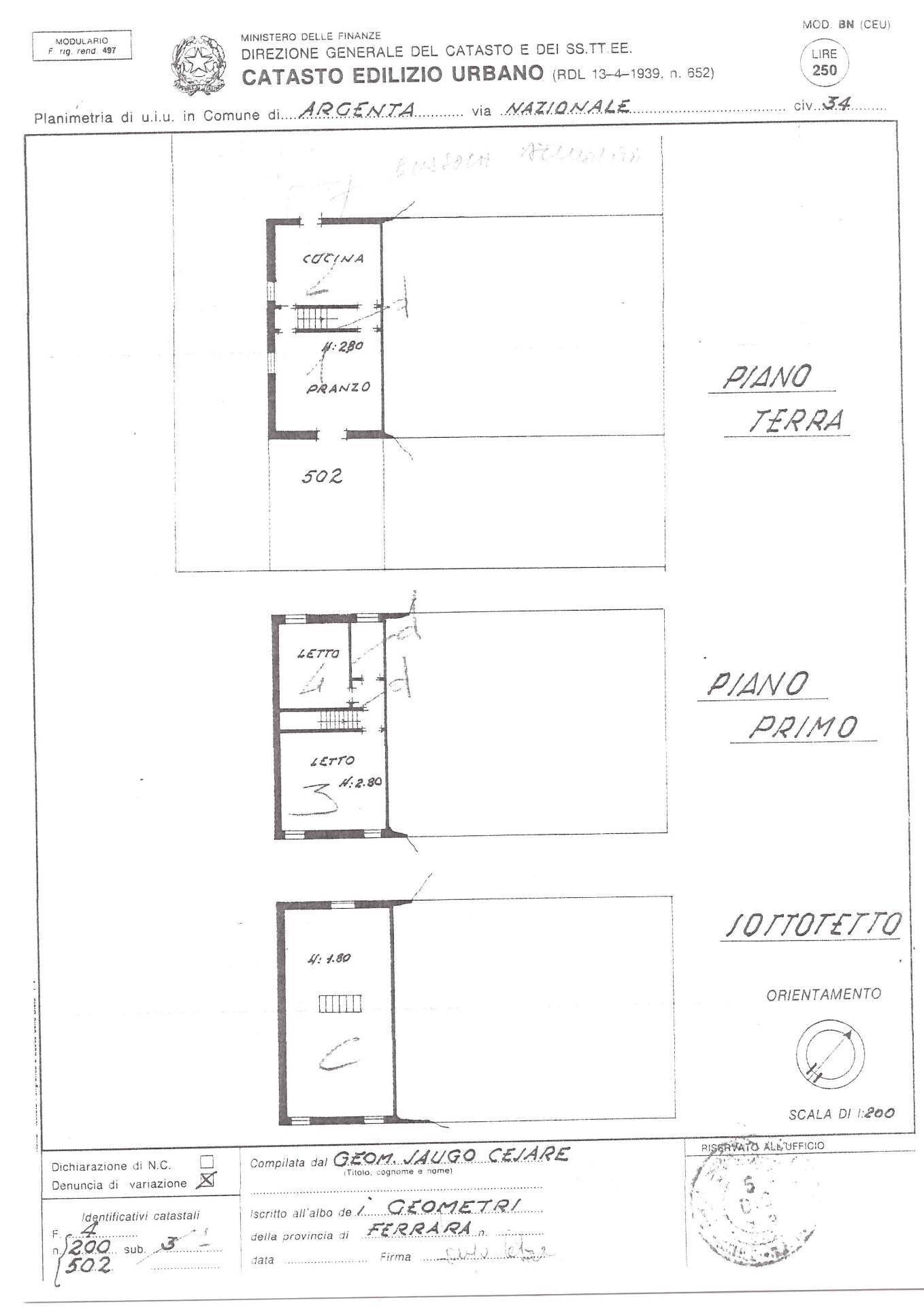 Foto 57 - Villa a Schiera Via Nazionale
 
36, Argenta - planimetria 1