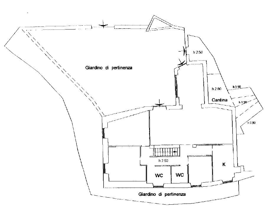 Appartamento Mura delle Chiappe, Genova (zona Castelletto) - planimetria 1