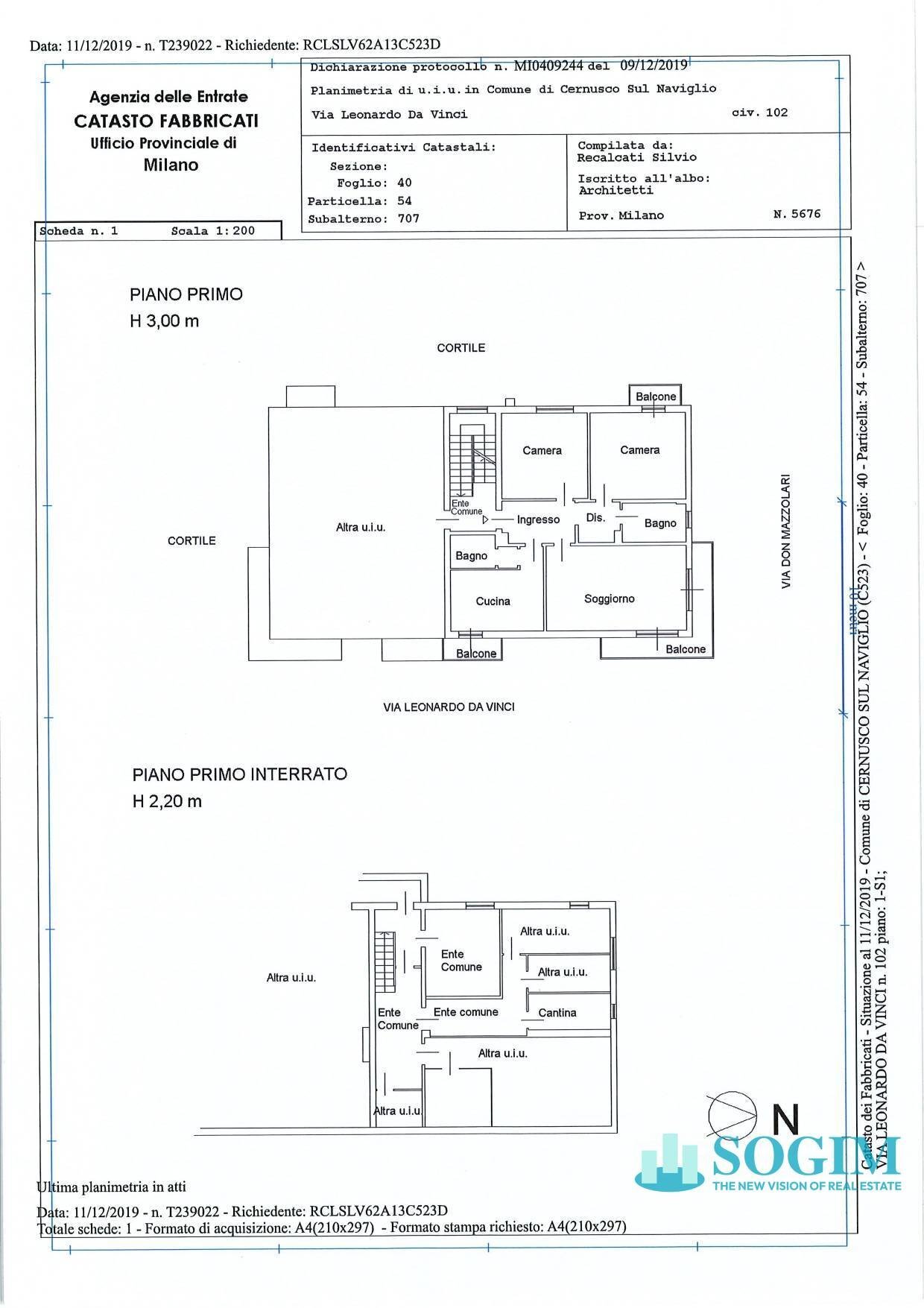 Foto 36 - Three-room apartment VIA LEONARDO DA VINCI
 
102, Cernusco sul Naviglio - floor plans 1