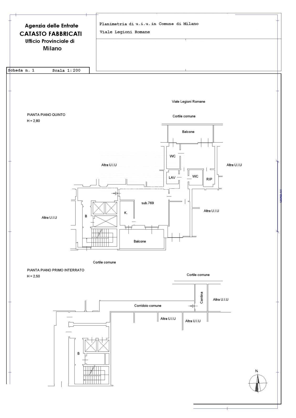 Foto 35 - Trilocale Viale Legioni Romane, Milano - planimetria 1
