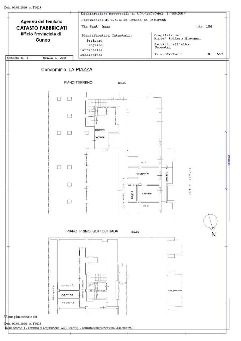 planimetria - Bilocale via S. Anna, Roburent - planimetria 1