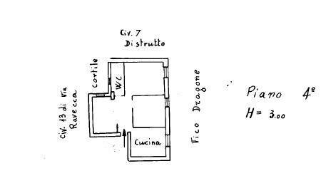 Quadrilocale vico del Dragone, 5, Genova (zona Centro Storico) - planimetria 1