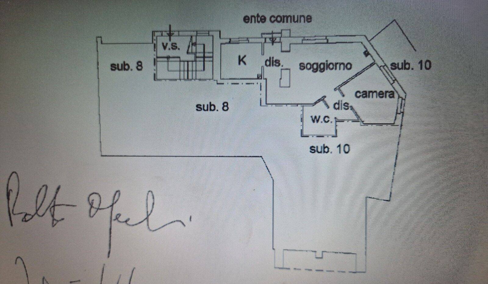 Two-room apartment Frazione Camolino, Montesegale - floor plans 1