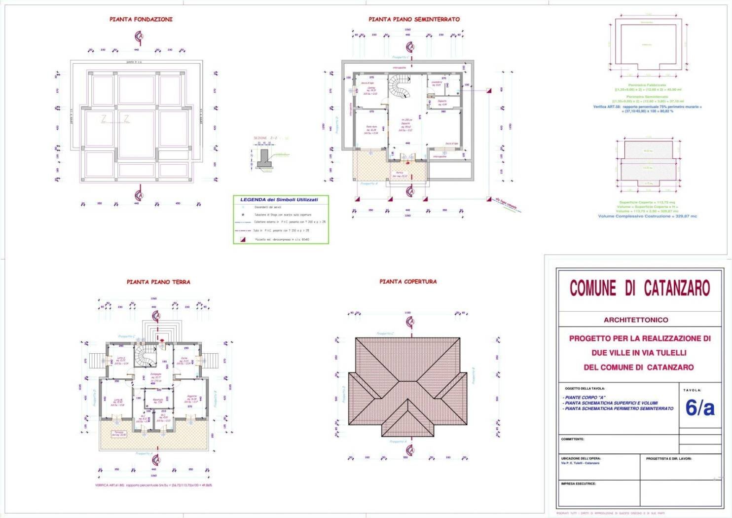 Building land via Paolo Emilio Tulelli, Catanzaro - floor plans 1