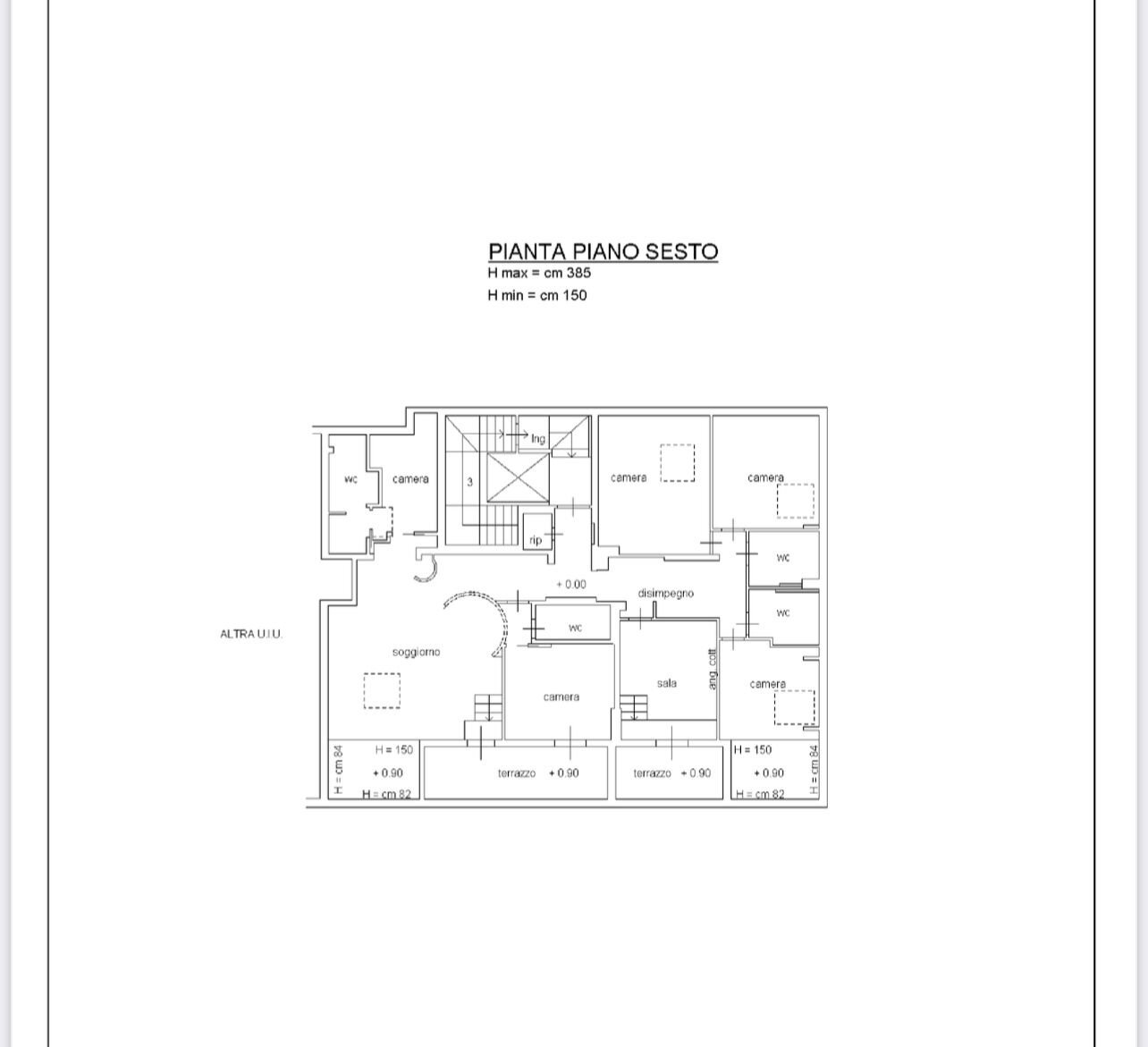 Attico via Massimo d'Azeglio, 22, Bordighera - planimetria 1