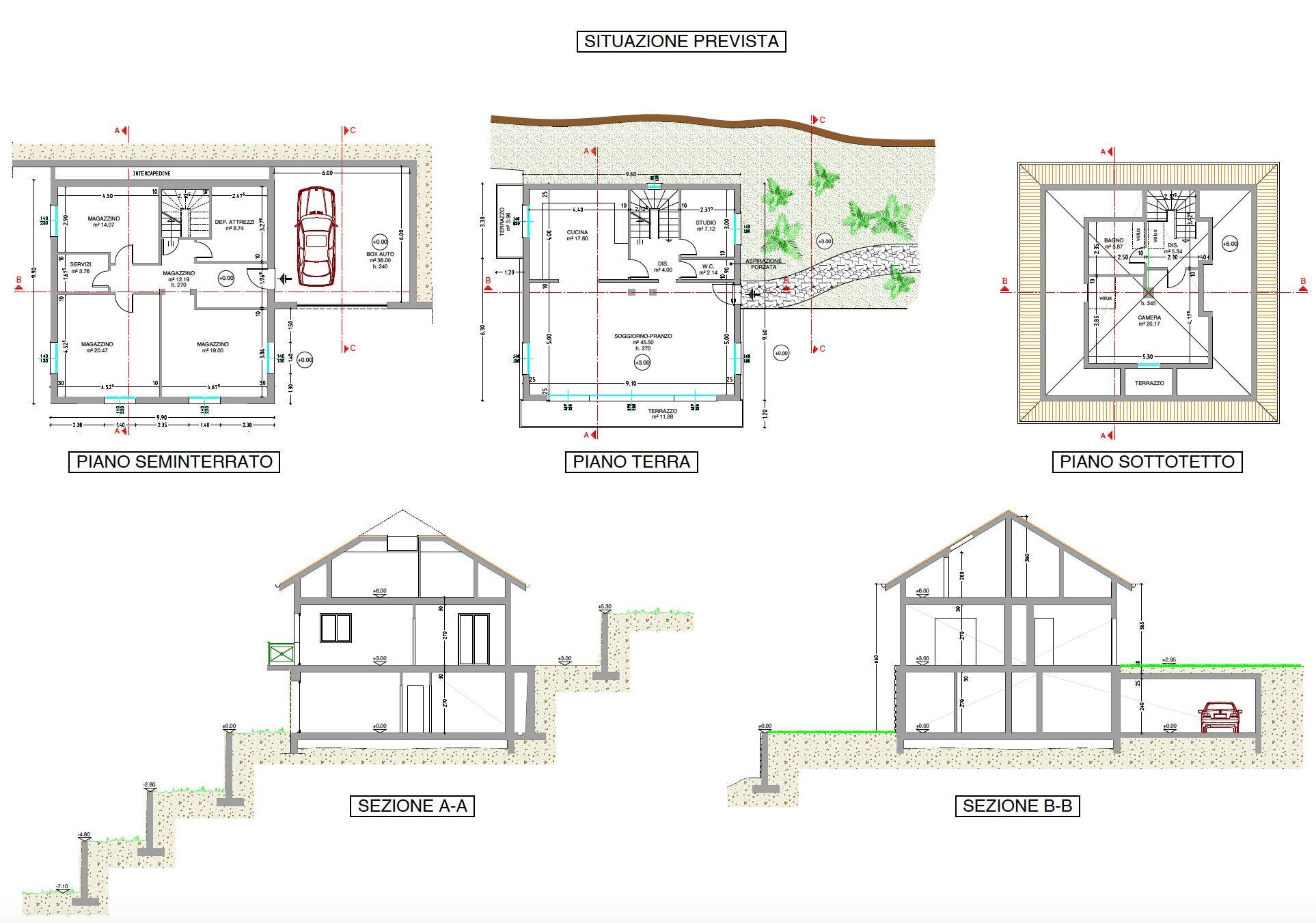 Villa via Maule, 4, Ventimiglia - floor plans 1