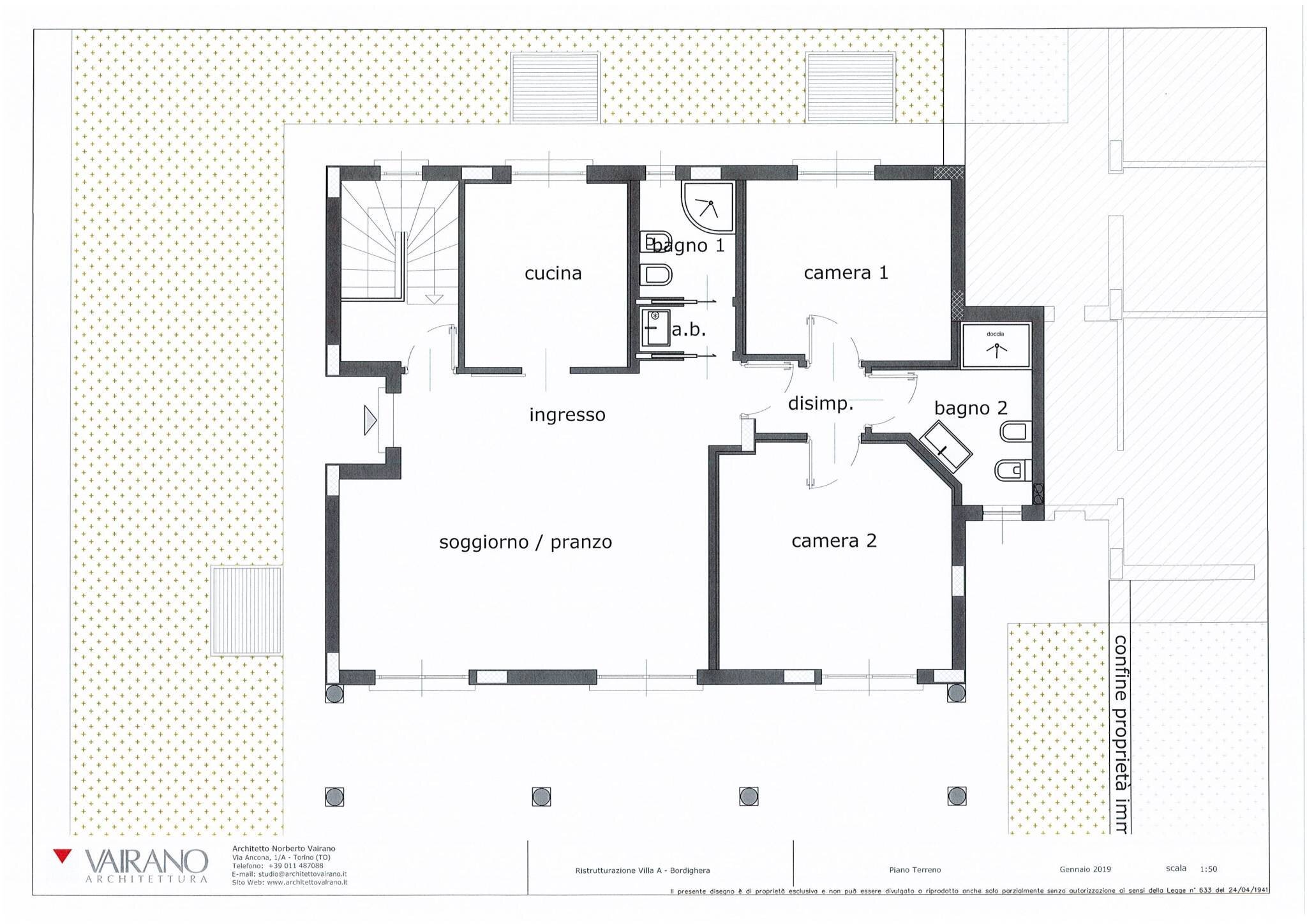 Villa via Coggiola, 60, Bordighera - planimetria 1