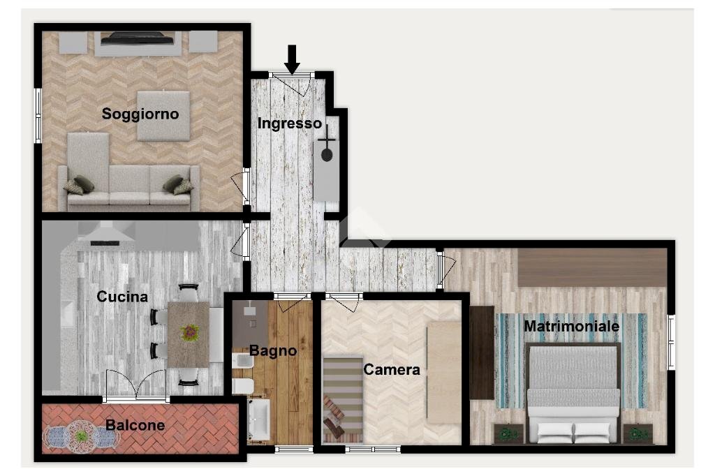 Quadrilocale Via Giulia De Vincenzi, Genova (zona Molassana) - planimetria 1