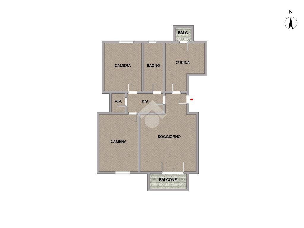 Three-room apartment Via Monte Cassino, Baranzate - floor plans 1