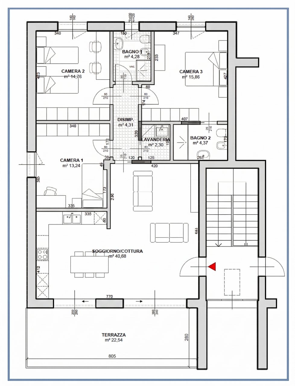 DISEGNO APPARTAMENTO.png - Appartamento RONCADELLE - CENTRO, Roncadelle - planimetria 1