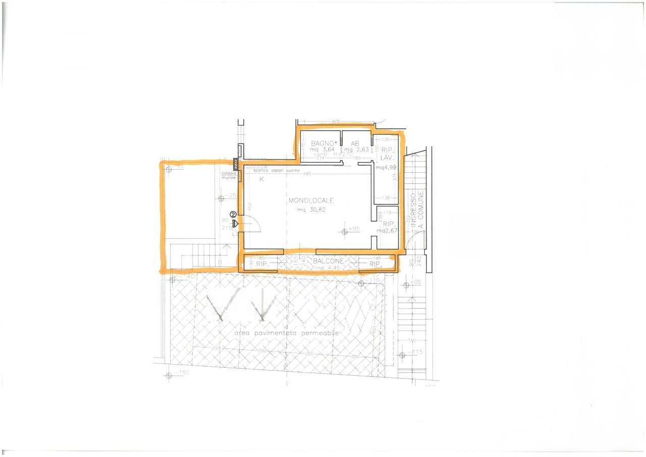 planimetria - One-room apartment Via del Borgo a Santa Lucia, Prato - floor plans 1