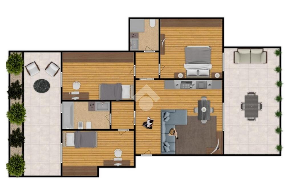 Four-room apartment Via Europa, Rozzano - floor plans 1