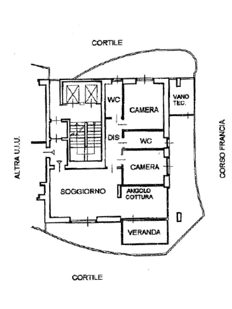 Quadrilocale Corso Francia, Collegno - planimetria 1