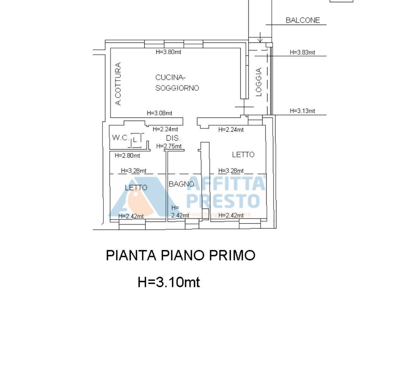 Foto 7 - Three-room apartment Via Francavilla, Cesena - floor plans 1