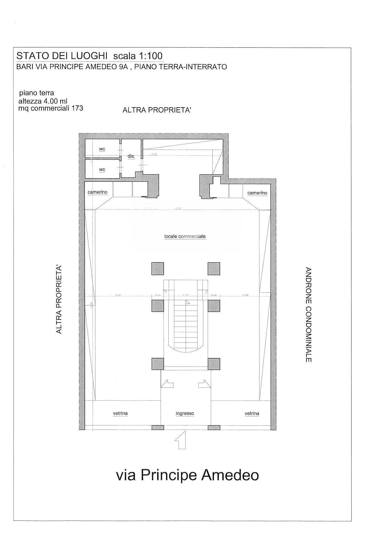 Foto 25 - Locale Commerciale Via Principe Amedeo
 
9 11 9A, Bari - planimetria 1