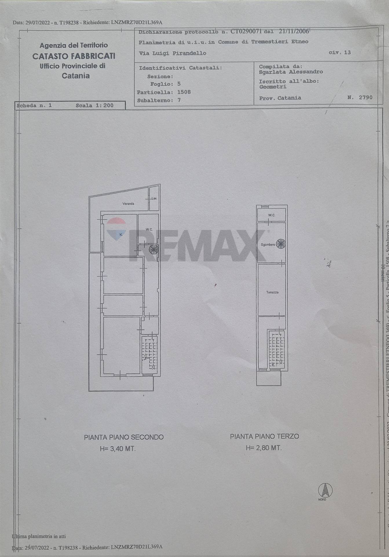 Pianta 2D - Trilocale Via Luigi Pirandello
 
13, Tremestieri Etneo - planimetria 1