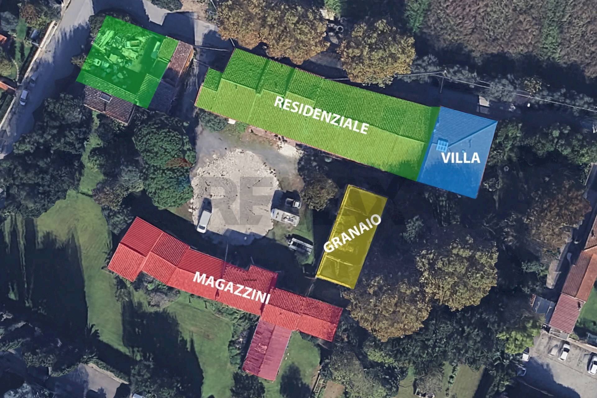 Vista dall\'alto - Rustico Via Giulio Guelfi, Cascina - planimetria 1