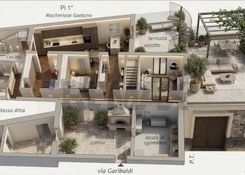 Pianta 3D - Casa indipendente Via Giuseppe Garibaldi
 
91, Calatabiano - foto 9