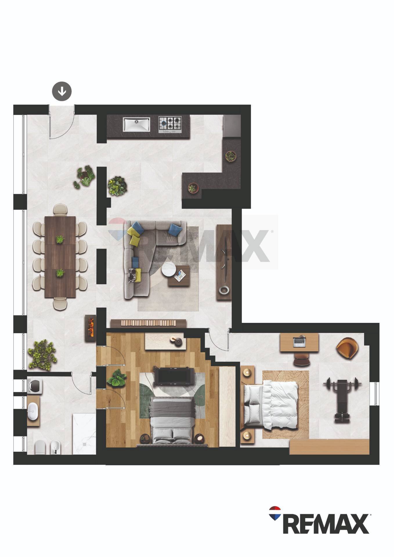 Pianta 2D - Trilocale VIA BORGO PALAZZO
 
83, Bergamo - planimetria 1