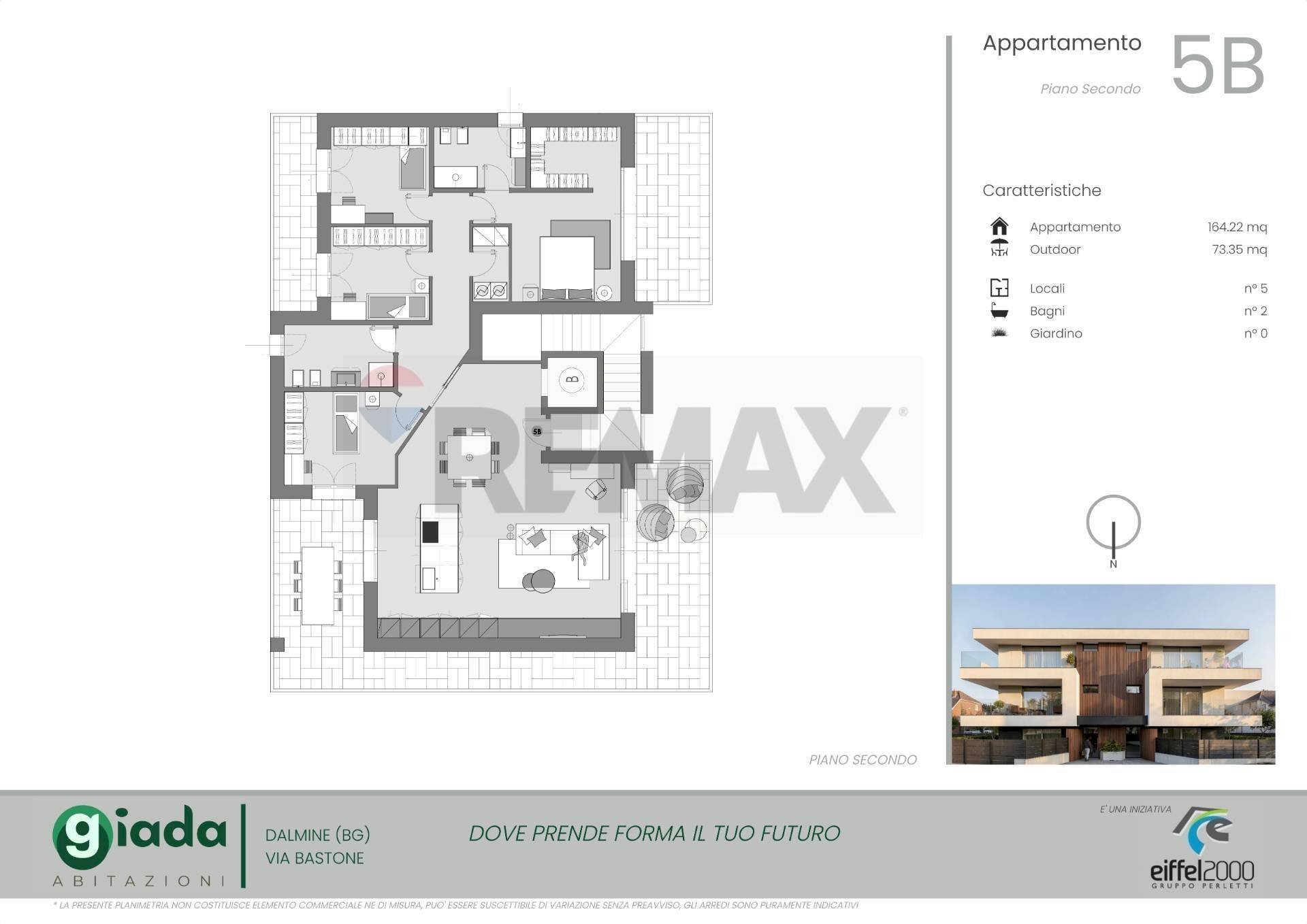 Pianta 2D - Attico VIA BASTONE, Dalmine - planimetria 1