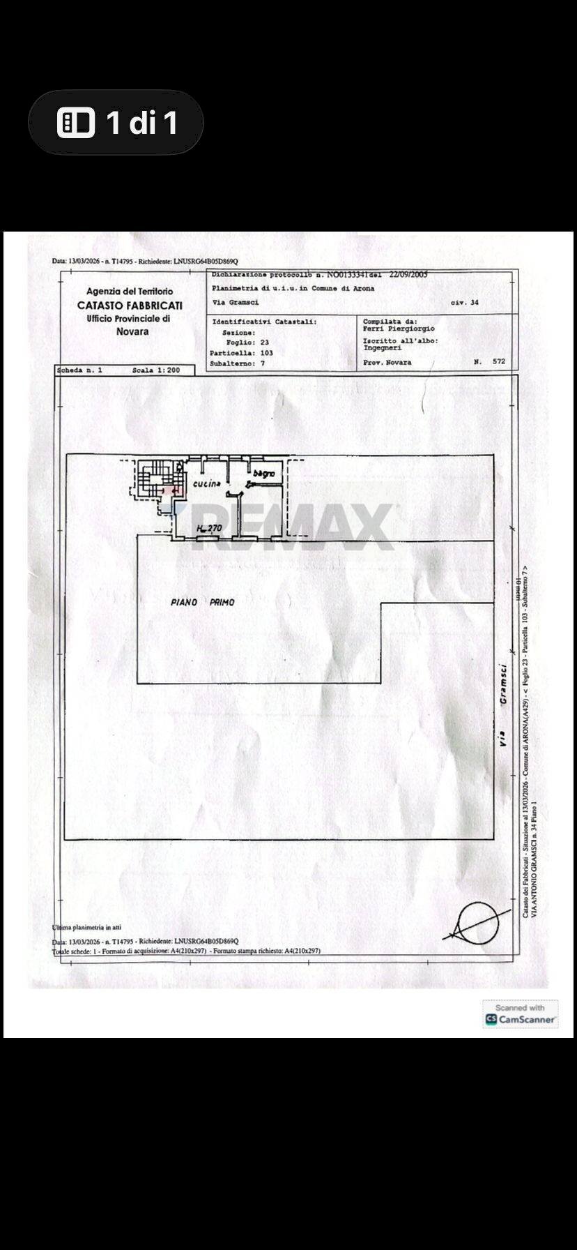 Pianta 2D - Bilocale Via Gramsci
 
34, Arona - planimetria 1