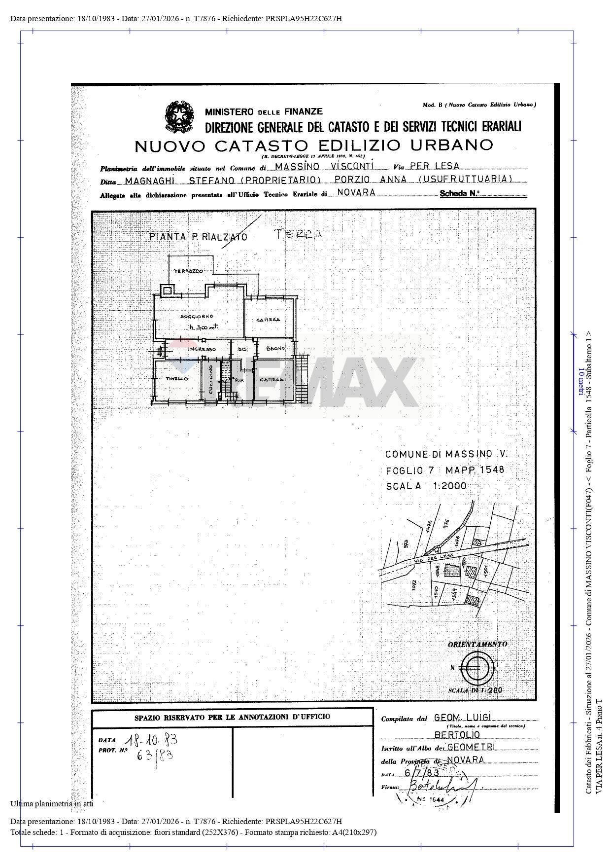 Pianta 2D - Villa Massino Visconti - planimetria 1