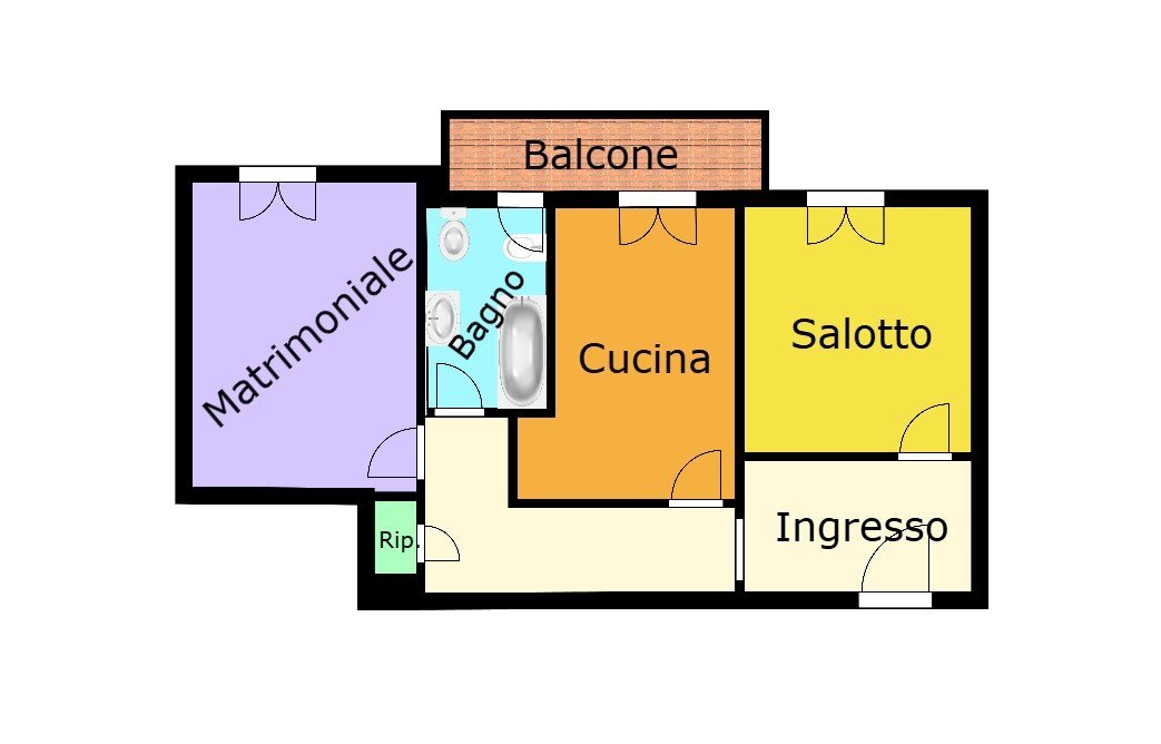 Appartamento via Tortona, 18, Genova (zona Marassi) - planimetria 1