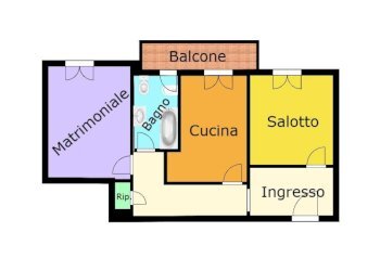 Planimetria - Bilocale via Tortona, 18, Genova (zona Marassi) - foto 6