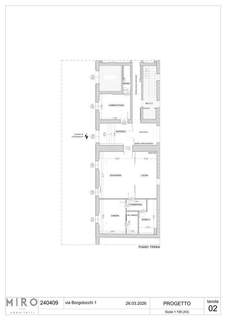 Four-room apartment via Santo Stefano, 103, Bologna (neighborhood Centro Storico) - floor plans 1