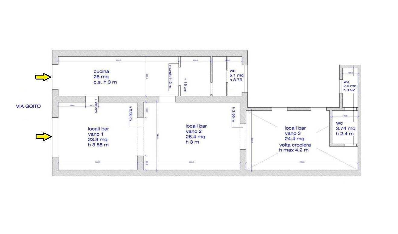 Shop via Goito, 14, Bologna (neighborhood Centro Storico) - floor plans 1