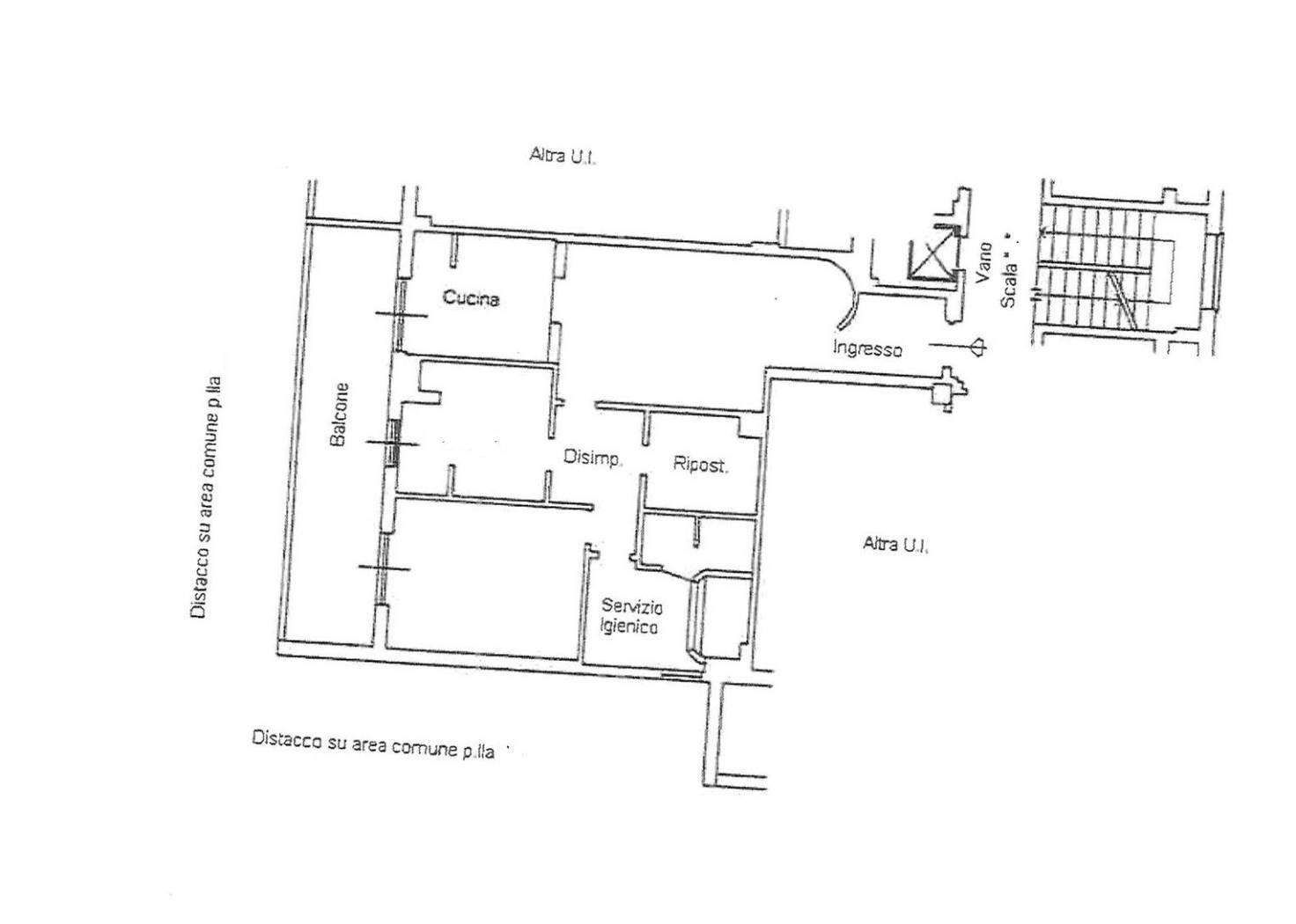 Trilocale via Cina, Roma (zona Torrino) - planimetria 1