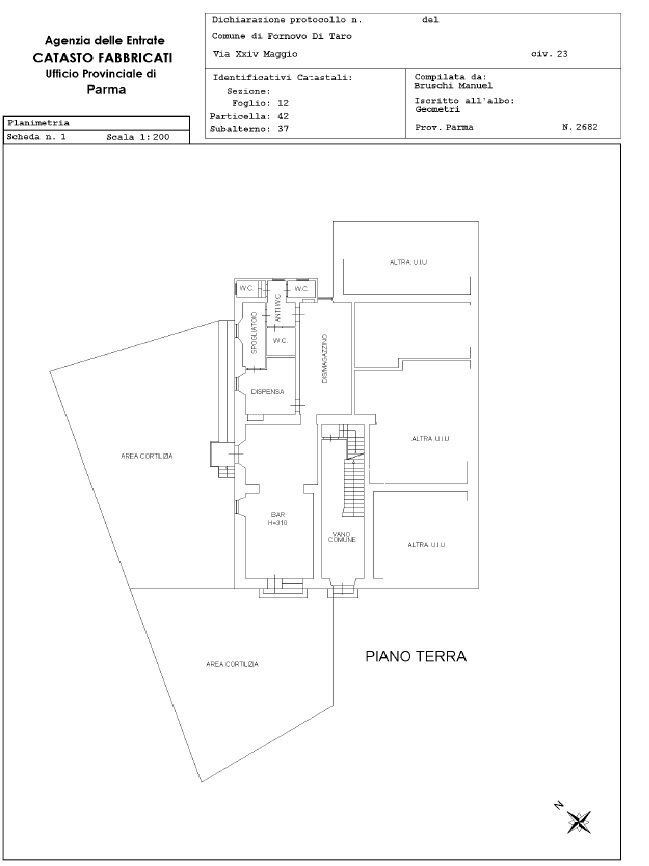 bar sub.37 ex.sub.14.jpg - Bar Tavola Calda - Fredda Via Nazionale 58, Fornovo di Taro - planimetria 1