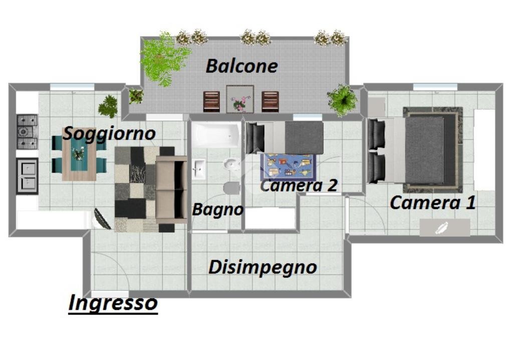 Three-room apartment Via Giacomo Matteotti, Assago - floor plans 1
