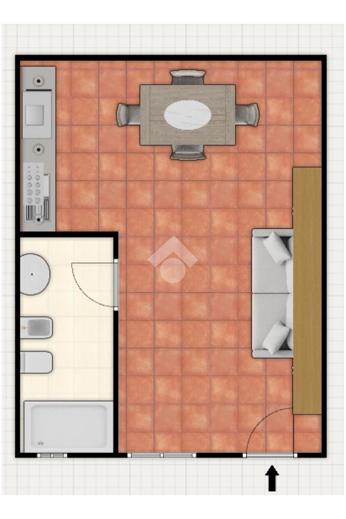 Monolocale Via Ruggero Bonghi, Milano - planimetria 1