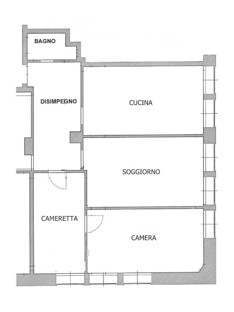 Trilocale Via Vitruvio, Milano (zona Centrale) - planimetria 1